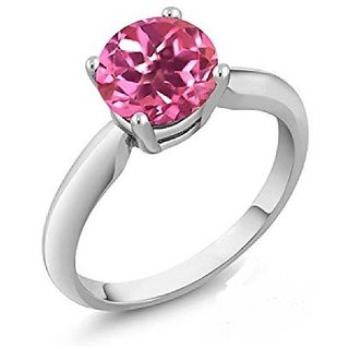                       Precious Stone Ruby 6.25 Ratti Stone Silver Plated Ring BY CEYLONMINE                                              
