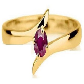                       Natural Ruby Gold Plated Ring Unheated & Effective Stone Ring By CEYLONMINE                                              