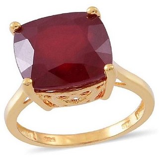                       CEYLONMINE- Natural & Original Ruby Gold Plated Ring Unheated & Untreated Stone Ring                                              