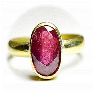                       7.25 Carat Natural Ruby Gold Plated  Ring Unheated stone Ring BY Astrological Purpose By CEYLONMINE                                              