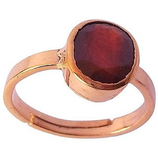                       Natural Ruby/Manik Gold Plated Ring For Unisex Astrological Stone Ruby Ring BY CEYLONMINE                                              