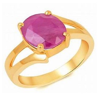                       Unheated & Untreated Stone Ruby Ring Original Stone Manik Gold Plated Ring By CEYLONMINE                                              