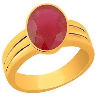                       CEYLONMINE- Natural & Original Ruby Gold Plated Ring Unheated & Untreated Stone Ring                                              