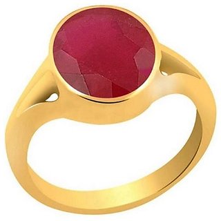                       Original Ruby Ring Lab Certified Stone Manik/Ruby Ring Gold Plated For Astrological Purposen By CEYLONMINE                                              