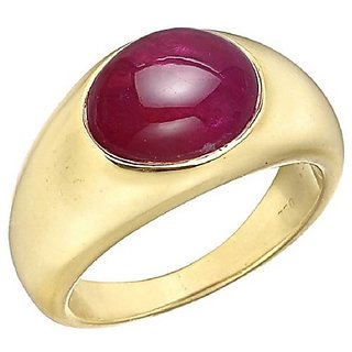                       Lab Certified Stone Ruby Ring 100% Original And Effective Stone Ruby Gold Plated Ring For Astrological Purpose By CEYLONMINE                                              