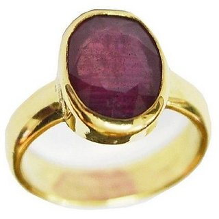                       Astrological Stone Ruby 6.25 Ratti Gold Plated Ring Original & Effective Stone Ring BY CEYLONMINE                                              