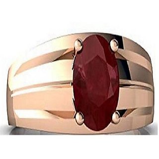                       CEYLONMINE- Natural & Original 7.25 Ratti Ruby Gold Plated Ring Unheated & Untreated Stone Ring                                              