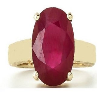                       Precious Stone Ruby 6.25 Ratti Stone Gold Plated Ring BY CEYLONMINE                                              