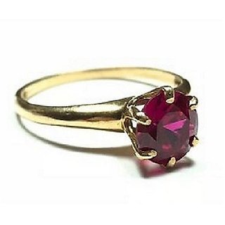                       Ratti Natural & Original Stone Ruby Gold Plated Ring Precious Stone Manik 6.25 ratti Stone Ring By CEYLONMINE                                              