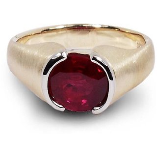                       Original Ruby Ring Lab Certified Stone Manik/Ruby Ring Gold Plated For Astrological Purposen By CEYLONMINE                                              