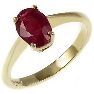                       Lab Certified Stone 5.25 Carat Ruby Ring 100% Original And Effective Stone Ruby Gold Plated Ring For Astrological Purpose By CEYLONMINE                                              