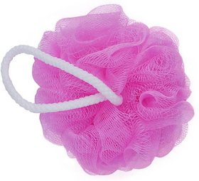 FOXSTON Bath Body Brush Loofah Sponge Nylon Mesh Scrubber Shower Pouf for Men and Women, 35 Gram, Pack of 1 (Plastic)