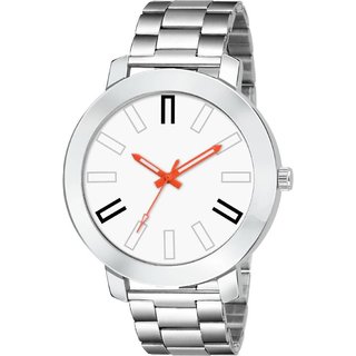                       HRV White Printed Dial Silver Steel Chain-152 Watch                                              