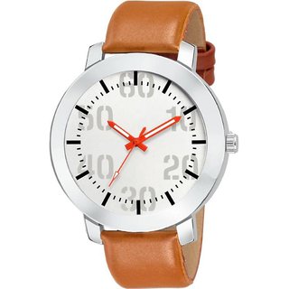                       HRV White Dial Brown Leather Strap-148 Watch                                              