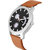 HRV Attractive Black Dial Brown Leather Strap Watch