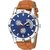 HRV Blue Dial CORNOGRPH LOOK AND LATEST Brown Belt FASHION Watch