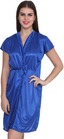 ARARA Satin Nightwear Robe Night Dress Royal Blue