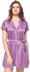 ARARA Satin Nightwear Robe Night Dress Purple