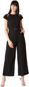 Miss Chase Women's Black You Decide Today Belted Jumpsuit