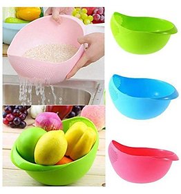 Rinse Bowl for Rice, Pulses, Fruits, Vegetables, Noodles, Pasta Kitchen Washing Bowl/Washing Drain Basket