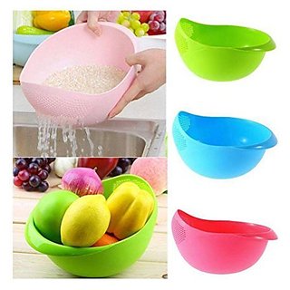 Rinse Bowl for Rice, Pulses, Fruits, Vegetables, Noodles, Pasta Kitchen Washing Bowl/Washing Drain Basket