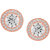 92.5 Sterling Silver Cubic Zirconia Studded Halo Pendant Earrings Set for Women and Girls (Rose Gold/ Silver)