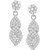 92.5 Sterling Silver Cubic Zirconia Flower and Leaves Earrings for Women and Girls (25mm7mm) (Rose Gold/ Silver)