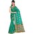 Saadhvi Turquoise Poly Crystal Woven Saree With Blouse