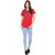 Trendey Tiska Casual Half Sleeve Solid T-shirt For Women