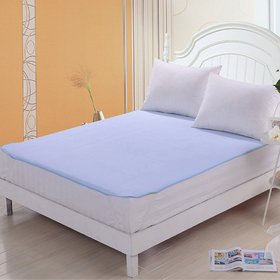 HomeStore-YEP Waterproof Mattress Protector Hypoallergenic Double Bed Size Cover with Elastic Straps Blue, 72X78