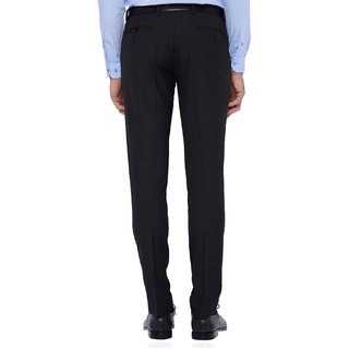 mens slim fit black formal trousers