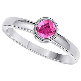                       Pink sapphire ring natural stone ring lab certified silver plated ring By CEYLONMINE                                              