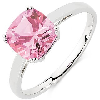                       Pink sapphire 7.25 Ratti Stone ring natural stone ring lab certified silver plated ring CEYLONMINE                                              