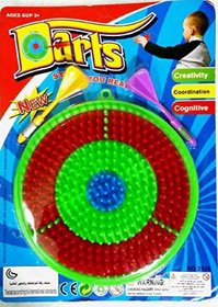 VEEJEE  Plastic Dart Game for Kids 1 Dart Board, 2 Darts to Improve Aim for Kids  Multi Color