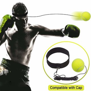 Online Mantra Fight Ball with Head Band Reflex Speed Training Boxing Boxing Punch Exercise ( Yelow )