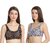 PinkBox Women Grey Multi  Black Seamless Gym, Running Racer Back Non Wired Sports Bra (Pack Of 2)