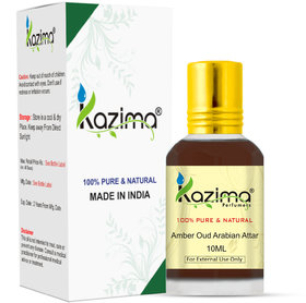 KAZIMA Amber Oud Arabian Attar Perfume For Unisex - (Non-Alcoholic) (10ml)