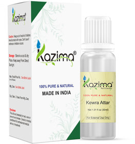 KAZIMA Kewra Attar Perfume For Unisex - Pure Natural (Non-Alcoholic) (30ml)