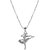 Pretty Silver Ballet Dance Girl Pendent Neckless Crystal Diamond Pendent Chain Of 9.52Inch For Girl And Women Jewelry 