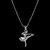 Pretty Silver Ballet Dance Girl Pendent Neckless Crystal Diamond Pendent Chain Of 9.52Inch For Girl And Women Jewelry 