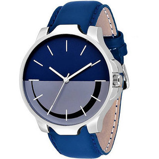                       HRV PRIMIUM BLUE DIAL AND BLUE LEATHER BELT MAN WATCHES Watch - For Men                                              