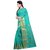 Indian Beautyful Women's Green Chanderi Cotton Art Silk Embellished Traditional Party Wear Sarees With Blouse