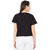 Haoser Women's Black Cotton Multi Colour TURN ON Printed Half Sleeve Crop Top