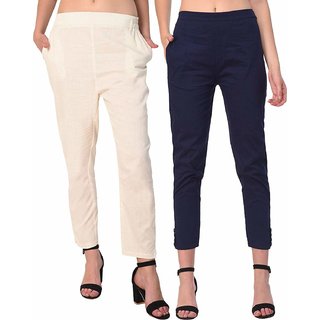                       Wome 100 cotton Women's Cotton Slim Trousers/Pants/Chinos                                              
