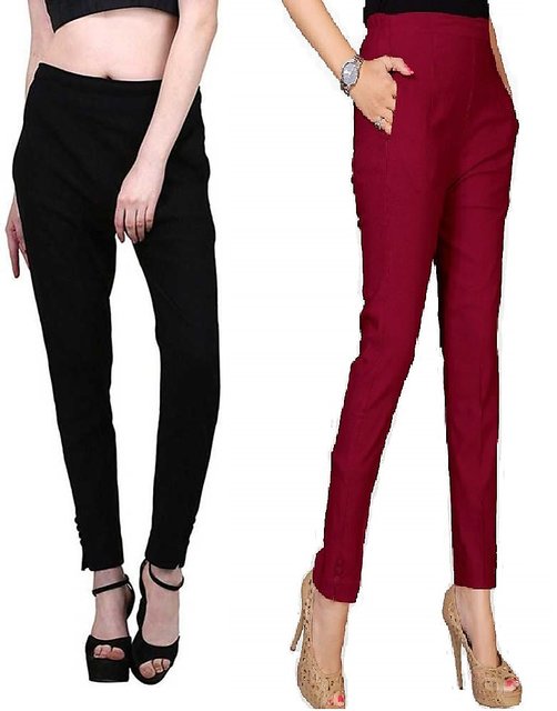 Buy Culture the Dignity Women's Rayon Solid Casual Pants Office Trousers  With Side Pockets Combo of 3 - Maroon - Magenta - Yellow - C_RPT_MM1Y -  Pack of 3 - Free Size Online @ ₹1249 from ShopClues