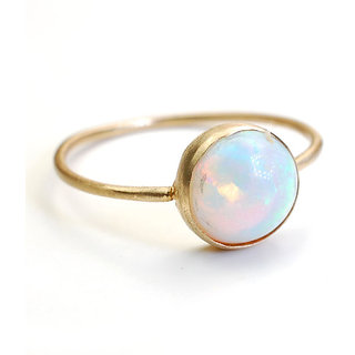                       Opal Stone Ring Gold Plated GLI Lab Certified Stone Opal Ring  BY CEYLONMINE                                              