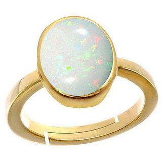                       Original Stone Opal Ring 5.25 Ratti Natural Opal Gold Plated For Astrological Purpose By CEYLONMINE                                              