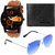 Combo of 3 Wake Wood Synthetic Round Dial Orange Strap Men's Watch With Wallet And Fashion Shades