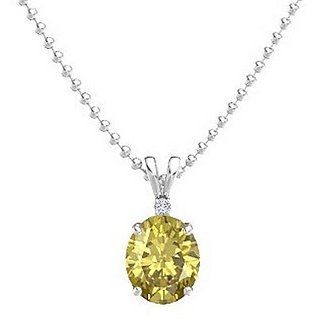                       Lab Certified Original Pukhraj Pendant unheated Yellow Sapphire Silver Plated Pendant For Astrological Purpose By CEYLONMINE                                              