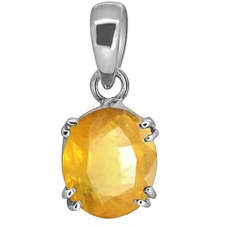 Yellow sapphire Stone 7.25 Ratti Pendant Certified Pukhraj Pendant For Unisex BY CEYLONMINE Yellow sapphire Stone 7.25 Ratti Pendant Certified Pukhraj Pendant For Unisex BY CEYLONMINE